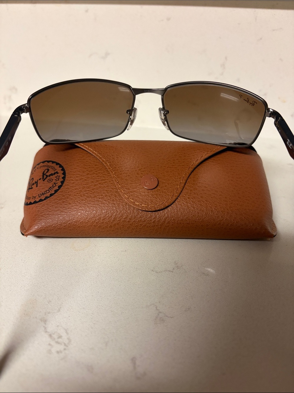 Ray-Ban RB3498 Sunglasses in Gunmetal With Gradient Brown Polarized Lens (NWOT) - Picture 3 of 12